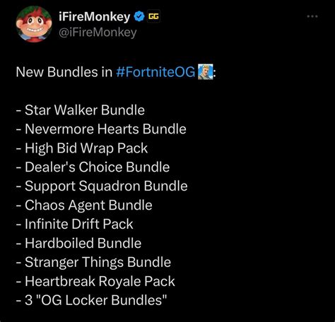 ifiremonkey|New Bundles. Via: (@iFireMonkey) : r/FortniteLeaks